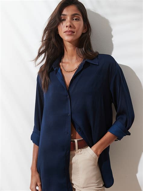 banana republic silky oversized shirt.